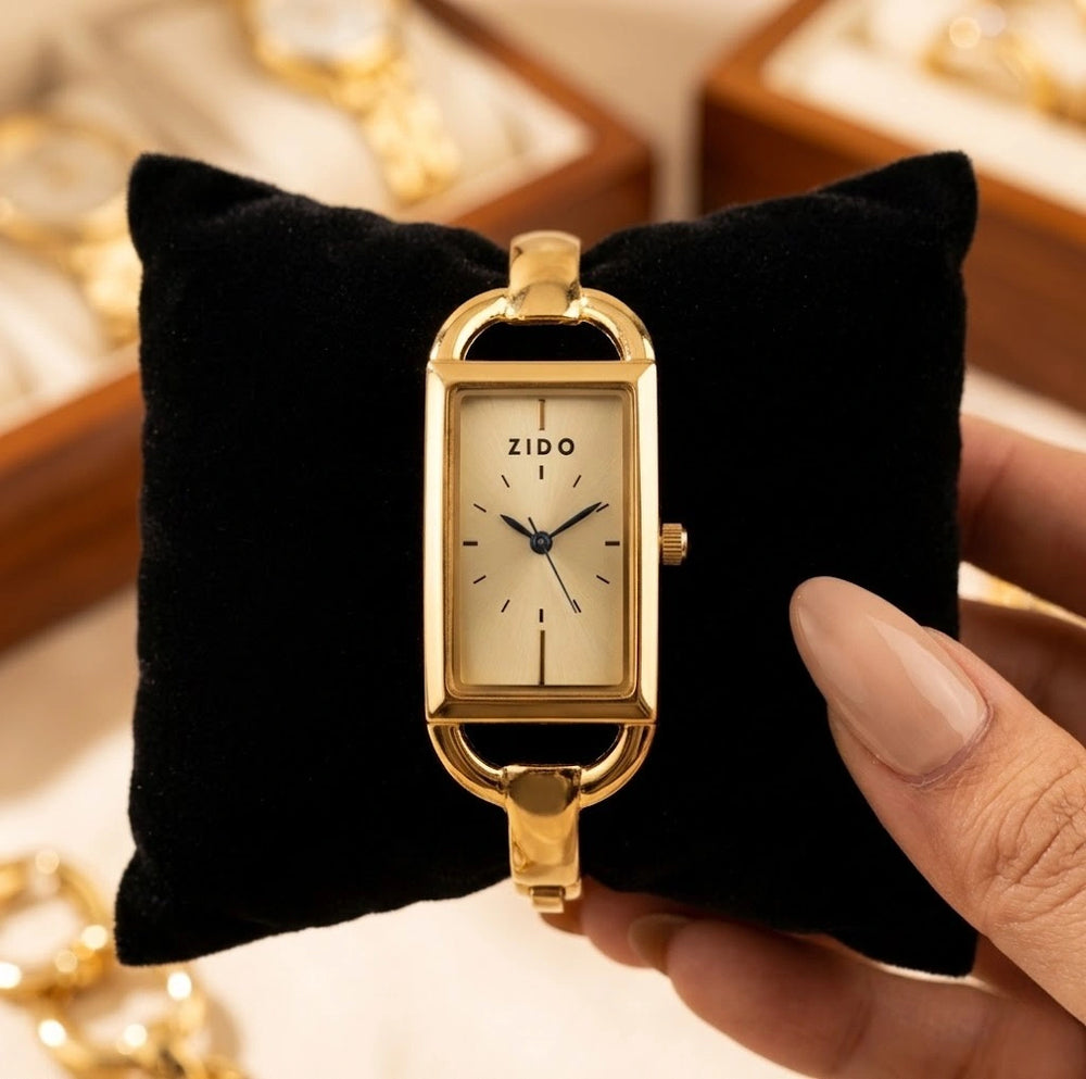 Vintage Rectangle Gold Plated Watch - Anti Tarnish