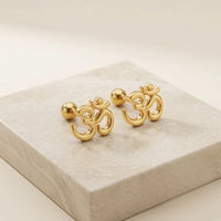 Om Symbol Stud Earrings - Anti Tarnish Gold Plated