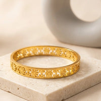 Floral Cutout Anti-Tarnish Gold Plated Bracelet ( baby size )