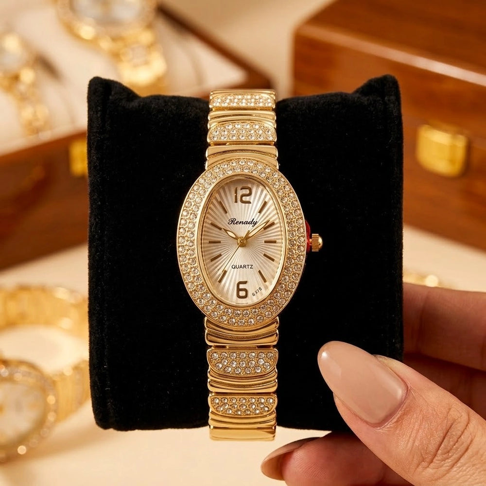 Vintage Oval Gold Plated Watch - Anti-Tarnish Luxury Wristwatch for Women