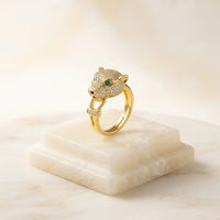 Panther Head Statement Ring - Anti Tarnish Gold Plated