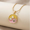 Korean Aesthetic Floral Pearl Enamel Necklace | Anti-Tarnish Gold Plated