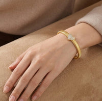 The "Main Character" Bracelet Stack | Heart Bangle & Tennis Chain Combo