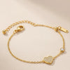 Pave Heart Charm Gold Plated Bracelet | Anti-Tarnish Minimalist Jewelry