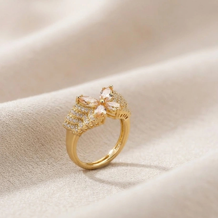 Elegant Butterfly Crystal Fashion Ring | High-Quality Statement Piece