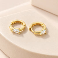 Pear Crystal Hoop Earrings - Anti-Tarnish Gold Plated