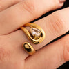 Pear Cut Swirl Adjustable Ring - Anti Tarnish Fashion Jewelry