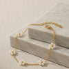 Pearl Flower Gold Plated Bracelet | Anti-Tarnish Dainty Floral Chain