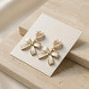 Pearl Heart Bow Drop Earrings | Coquette Korean Fashion Jewelry