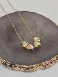 2-in-1 Magnetic Folding Heart Clover Necklace - Anti-Tarnish Gold Plated