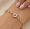 Tulip Pink Floral Dainty Bracelet - Anti Tarnish Fashion Jewelry