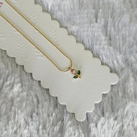 Pink Tulip Pendant Anti-Tarnish Gold Plated Necklace - Minimalist Aesthetic