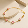 Pink Heart Anti-Tarnish Gold Plated Bracelet | Korean Minimalist Jewelry