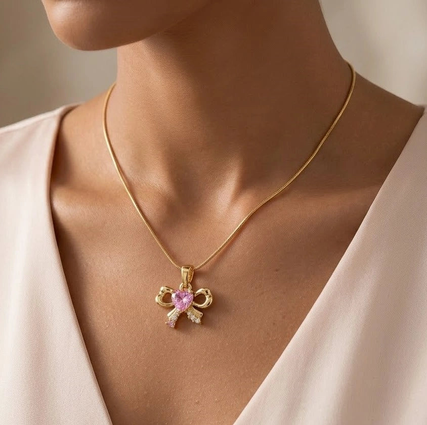 pink-heart-bow-necklace-anti-tarnish-gold-plated-pendant