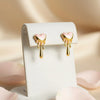 Melting Heart Drip Earrings – Pink & Gold Tone Statement Jewelry – Korean Style