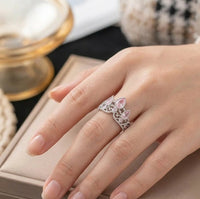 Royal Pink Tiara Crown Ring | High-Quality Fashion Jewelry