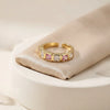 Pink & White Stone Adjustable Ring - Anti-Tarnish Gold Plated
