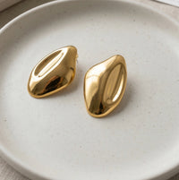 Chunky Gold Hollow Teardrop Statement Earrings