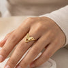 Minimalist Textured Butterfly Ring - Anti Tarnish Fashion Jewelry