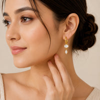 Minimalist Crystal Drop Earrings | Anti-Tarnish Gold Plated