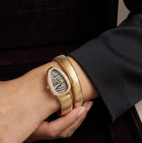 Elegant Serpent Design Anti-Tarnish Gold Plated Watch - Premium Wristwear for Her