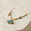 Blue Floral Vine Pendant Necklace - Anti-Tarnish Gold Plated-Tulip