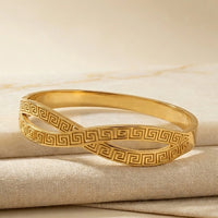 Greek Key Crossover Gold-Plated Bracelet | Anti-Tarnish