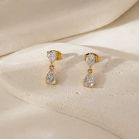Teardrop Crystal Dangle Earrings | Anti-Tarnish Gold Plated
