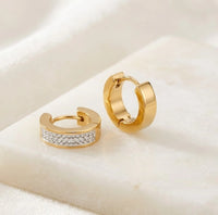 Sparkling Thick Huggie Earrings - Premium Anti Tarnish