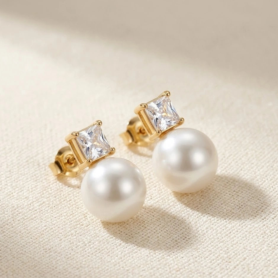 Classic Pearl & Crystal Drop Earrings | Premium Fashion Jewelry