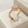 Pink Double Heart Halo Ring - High Quality Fashion Jewelry