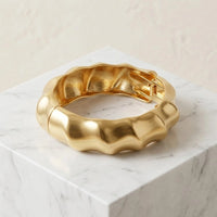 Chunky Wavy Gold Cuff Bracelet | High Quality Statement Bangle