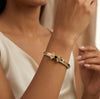 Premium Gold Butterfly Black Heart Bracelet for Women