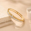Baguette Crystal Gold Plated Bangle | Anti-Tarnish Minimalist Bracelet