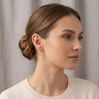 Crystal Teardrop Hoop Earrings | Anti Tarnish Gold Plated