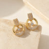 Crystal Dangle Hoop Earrings - Anti Tarnish Gold Plated