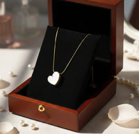 White Heart Pendant Anti-Tarnish Gold Plated Necklace