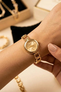 Vintage Elegance Anti-Tarnish Gold Plated Chain Watch