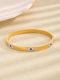Evil Eye Anti-Tarnish Gold Plated Bangle Bracelet for Women