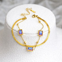Aurora Crystal Double Layer Bracelet | Anti-Tarnish Gold Plated