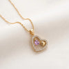 Purple Crystal Heart Pendant | Anti-Tarnish Gold Plated Necklace