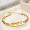 Radiant Triple Heart Gold Plated Bracelet - Anti Tarnish