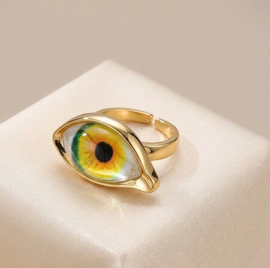 Vintage Glass Evil Eye Statement Ring - High Quality Fashion Jewelry