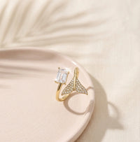 Mermaid Tail Crystal Adjustable Ring - High-Quality Gold Fashion Jewelry