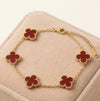 Premium Red Clover Anti-Tarnish Gold Plated Bracelet | Minimalist Layering Jewelry