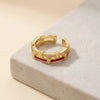 Red Enamel Layered Adjustable Ring - Anti Tarnish Gold Plated | Korean Minimalist Design