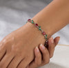 Red Floral Vine Anti-Tarnish Gold Plated Bracelet | Minimalist Daily Wear