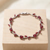 Tulip Red Stone Floral Vine Bracelet - Premium Anti-Tarnish Plated Jewelry