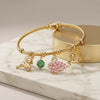 Swan & Reindeer Charm Anti-Tarnish Gold Plated Bracelet