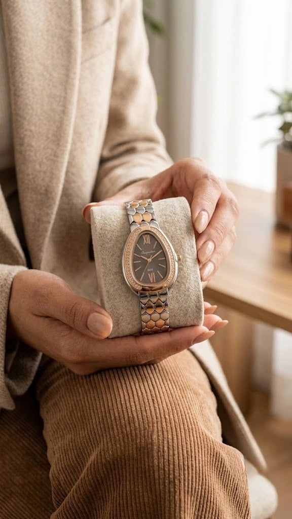 Vintage Aesthetic Dual-Tone Anti-Tarnish Gold Plated Watch for Women